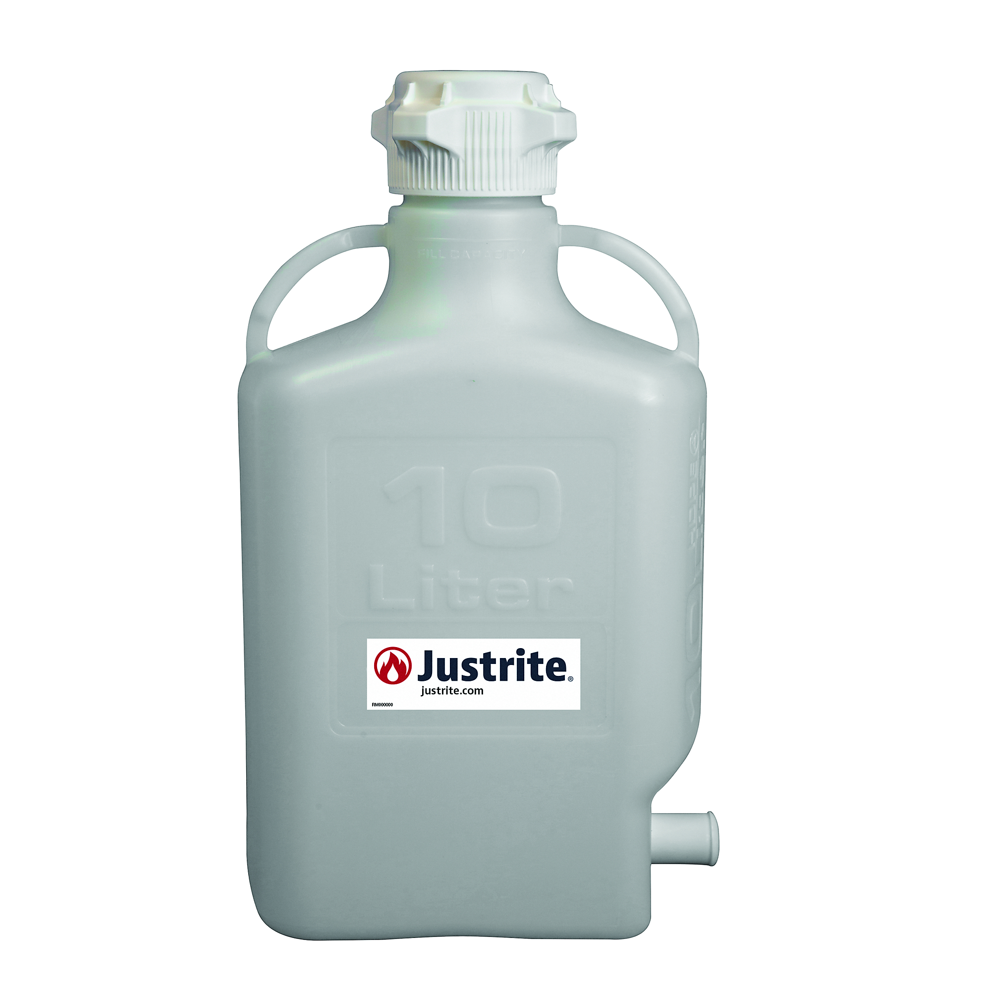 Justrite Polypropylene Carboy — 10 Liters, 3in. Sanitary Neck, Model# 12935